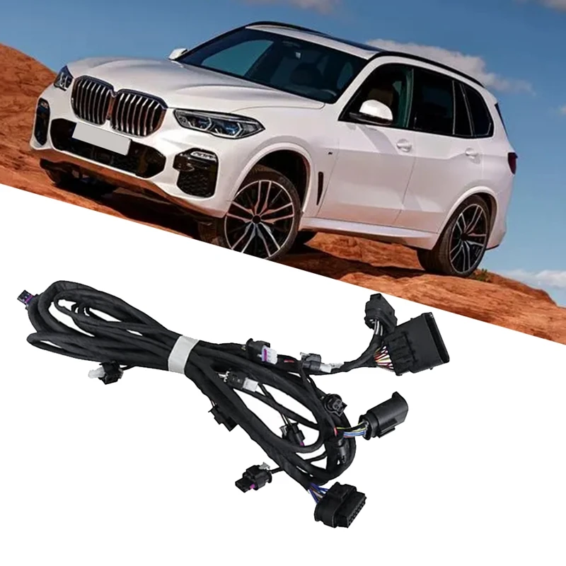 Sada drôtového kábla predného nárazníka s vozidlom 25dx 30dx 40IX 45EX Radar PDC Parkovacie pomôcky Čierny plast pre BMW X5 G05 2018-2022
