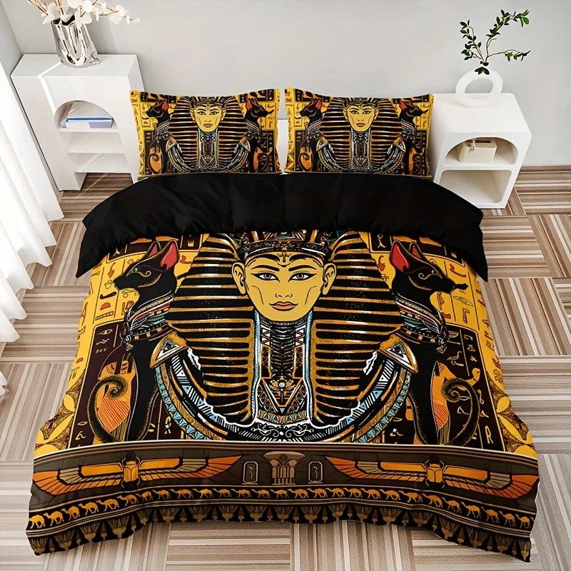 Sada obliečkových krytín (1*obliečka na obliečka+2*vankúš) High-end luxusná egyptská nástenná maľba mäkká pohodlná a priedušná súprava posteľnej bielizne