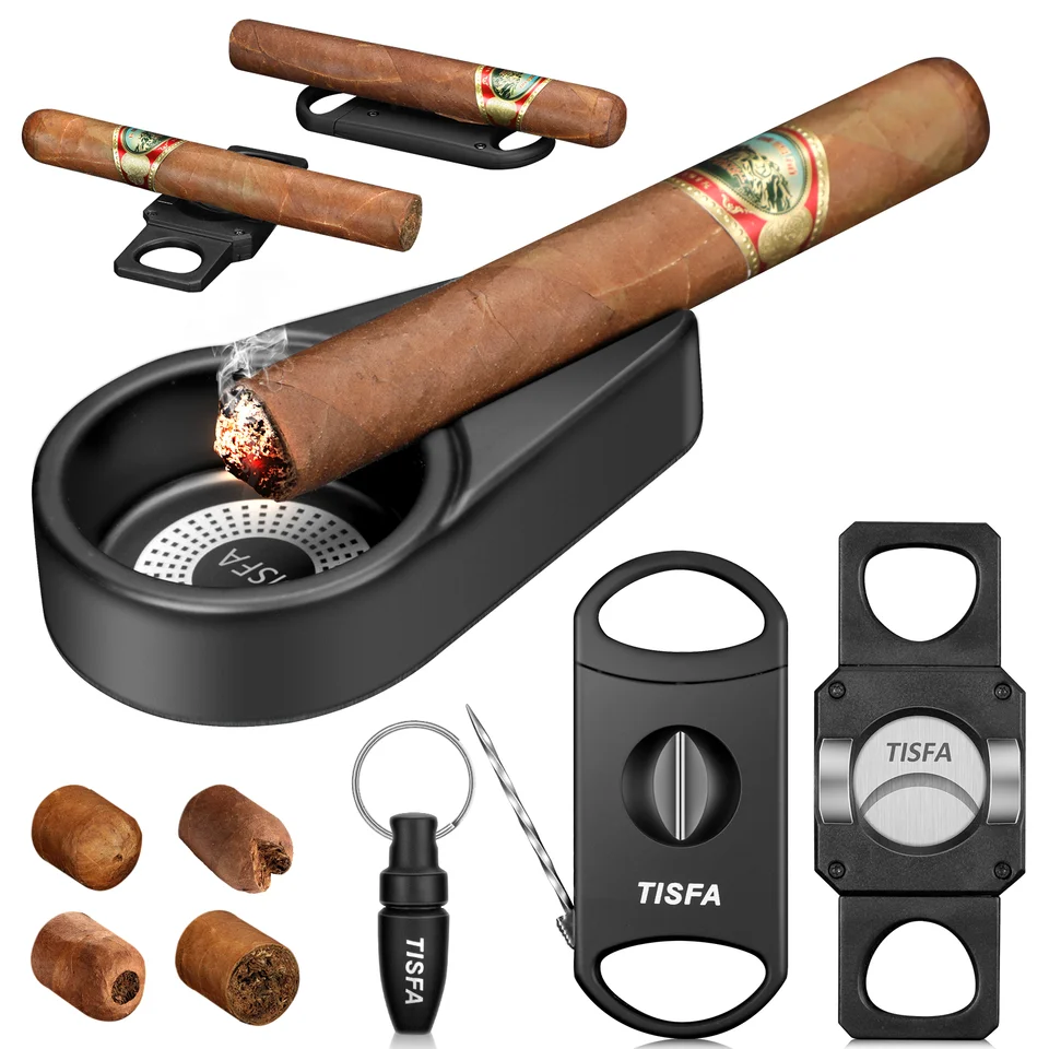 Sada popolníka cigary, punč cigary, rezačka v, cigaru, zosilňovač, držiak cigarie