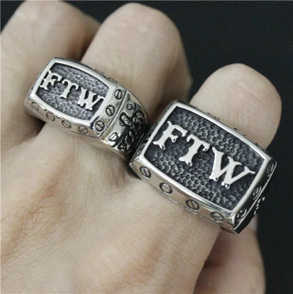 Sada veľkosť 7-15 lebka Middle Fing FTW prsteň 316L z nehrdzavejúcej ocele Ženy pre svadobnú módu FTW Conyber Ring