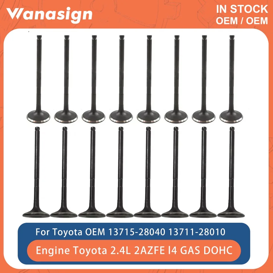 Sada výfukových ventilov motora Fit 2.0 2.4 L pre Toyota Camry Lexus Scion matrix RAV4 Alphard 2.0L 2.4L 2AZFE L4 Gas Dohc 01-11