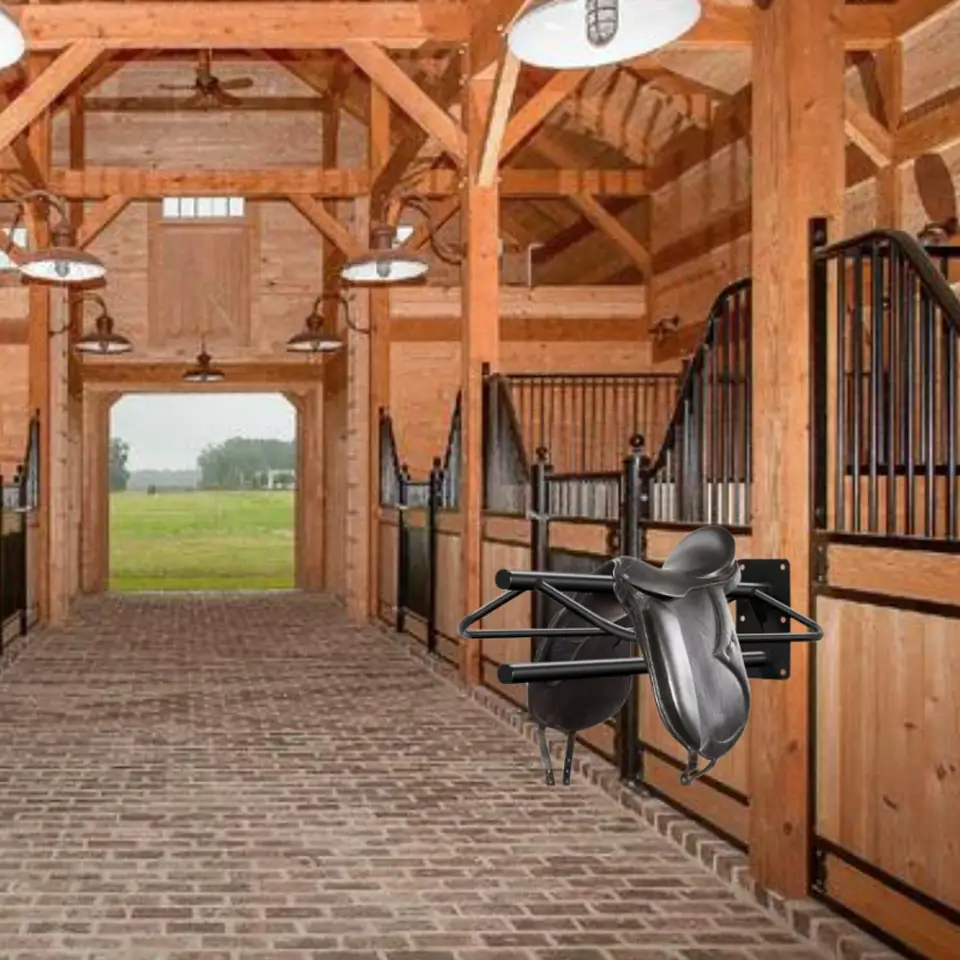 Saddle Rack Wall Mount Horse Saddle stojan na koni zásobníky zásoby príslušenstva pre anglické západné sedlá, čierne