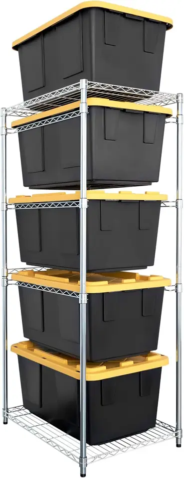 Saferacks 5-stupňový oceľový stojan maximalizujte priestor Declutter Organizácia NSF Certified Bin Storage Garáž Pantry 31 ″ x 23 ″ x 68 ″