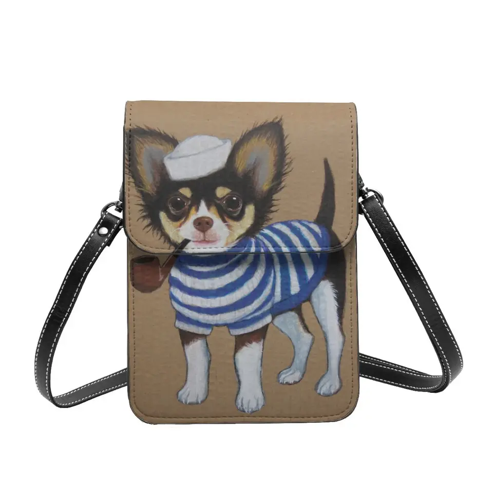 Sailor Chihuahua rameno tašky Pet kawaii štýlové kožené cestovanie mobilný telefón taška