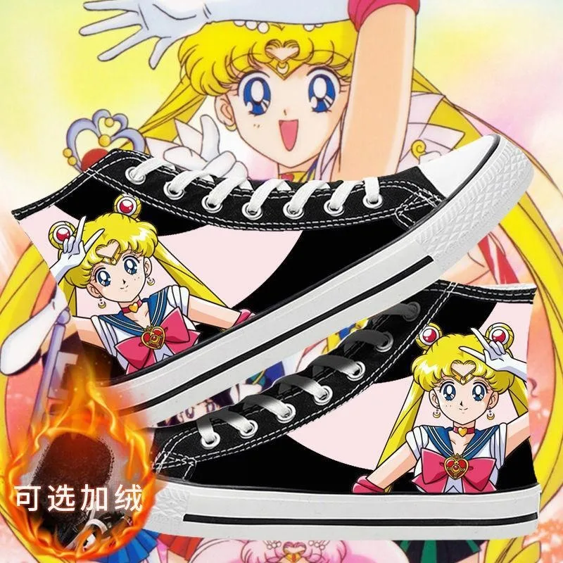 Sailor Moon High-Top Student Canvas topánky anime periférne mužské a ženské páry trendy topánky