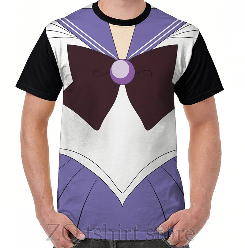 Sailor Saturn-Easy Cosplay Graphic T-Shirt Tops Tops Tee Dámske tričko Men Funny tlač O-Neck Tshirts s krátkym rukávom