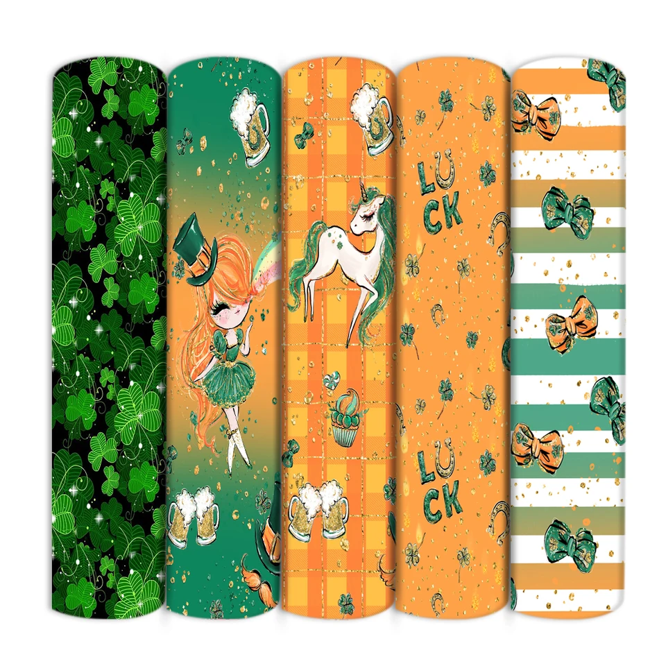 Saint St Patricks Day LEAF Polyester Cotton Tkanina Šiť prešívané prešívanie vyšívacieho materiálu pre domácich majstrov, 1yc13587