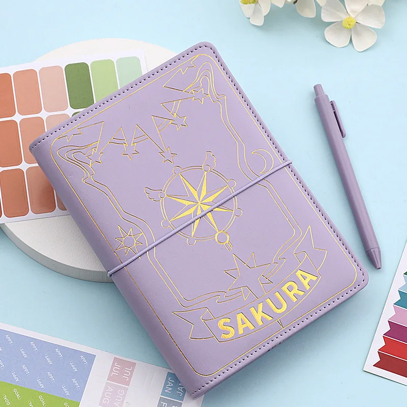 Sakura Notebook Písanie podložky Pu Leather Creative Notebook Binder Journal Notebook Plánovač plánovací