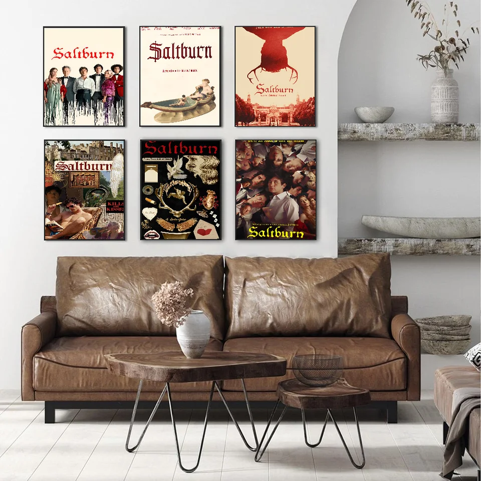 Saltburn Movie tlač Art Canvas DIY SECKY plagát Fancy Wall Sticker pre obývaciu izbu barová dekorácia dekorácie