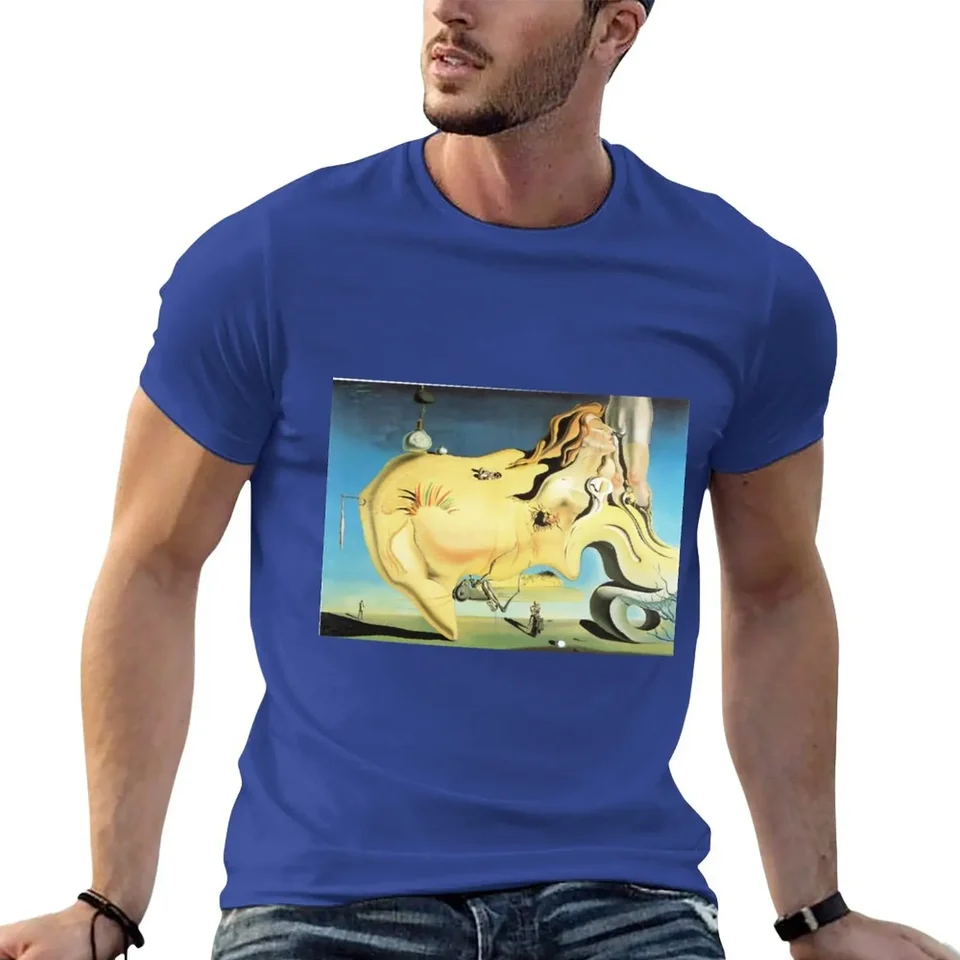 Salvador dali veľký masturbátor Surrealizmus Slávne maľby Tričko Vintage topy Tops Heavyweights Pánske košele