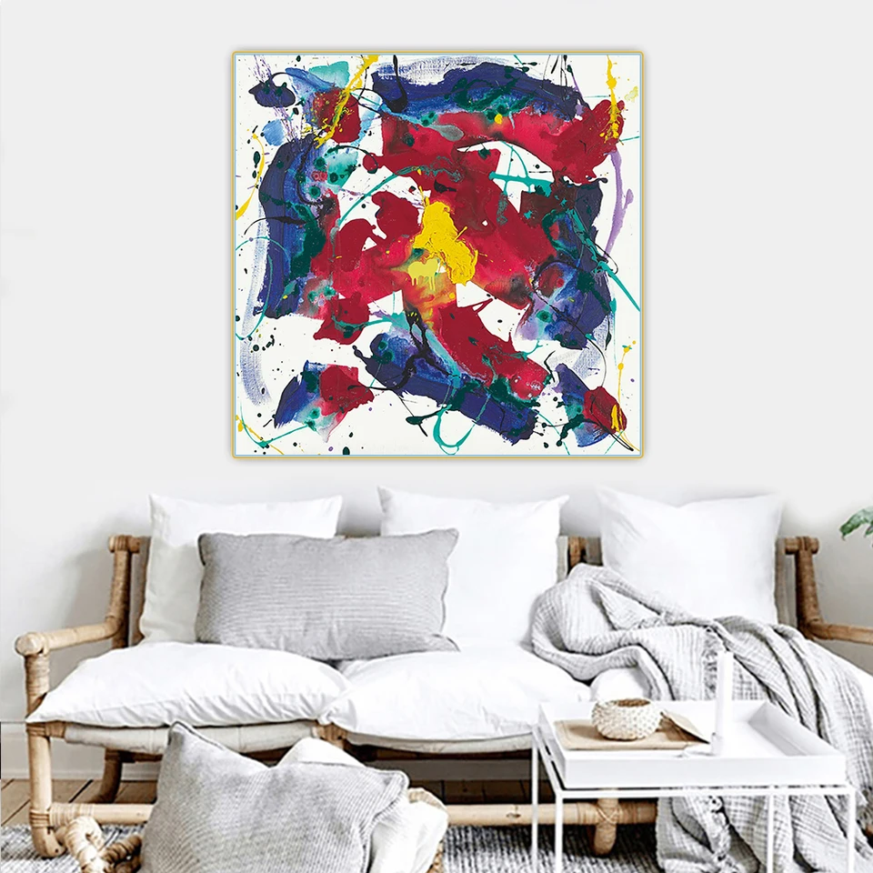 Sam Francis 《Untitled 46》 Abstraktné plátno olejomaľba Artwork plagát Obrázok nástenné zavesenie dekora