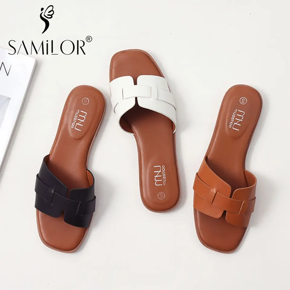 Samilor 2025 Womens Square hlavy Pmity vysielajú prsty na nohách PLACKÉ SANDALS Sandále Outdoor plážové topánky dovolenka Minimalistické klinčeky