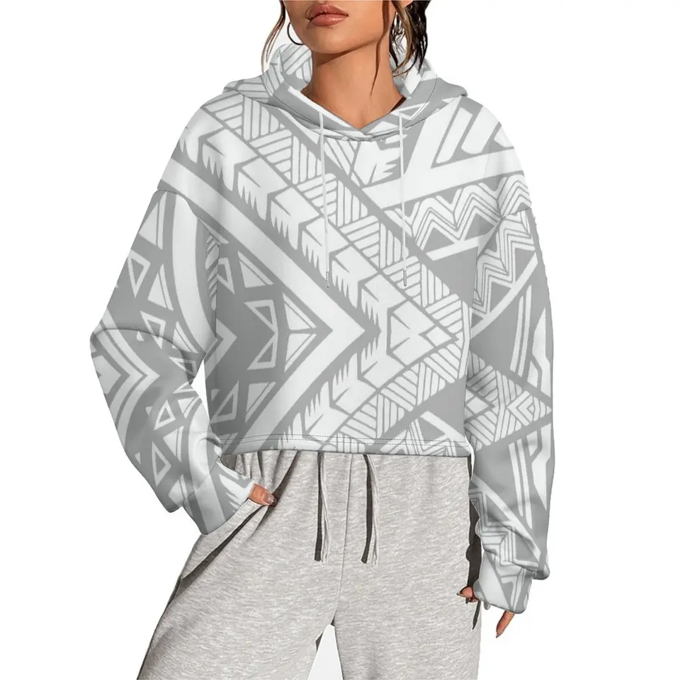 Samoa Tribal Design Prispôsobený na požiadanie Kapucne Polynézsky pulloverový bunda pád/zimné oblečenie žien