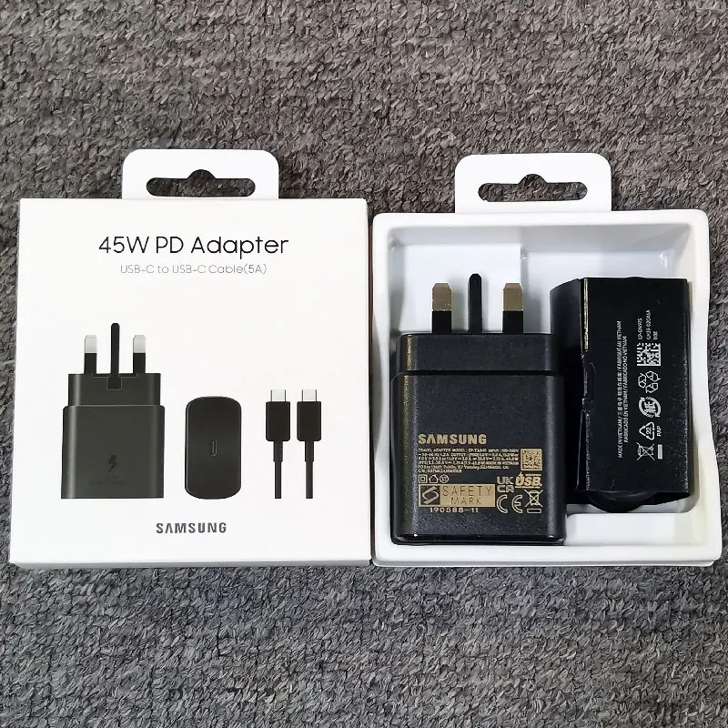 Samsung 45W UK PD nabíjačka Super rýchle nabíjanie adaptéra pre Galaxy S24 S23 S22 S21 S20 Poznámka 20 Ultra 10 Plus Z Flip Fold 6 5 4 3 2