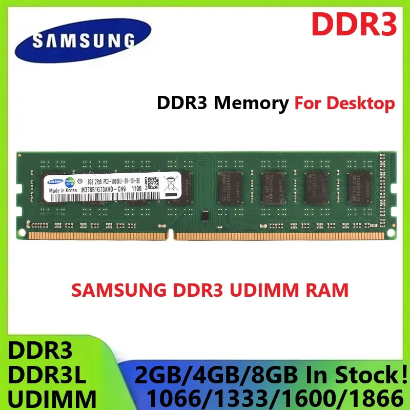 Samsung DDR3 DDR3L Desktop Pamäť Udimm RAM 8GB 4 GB 2GB Desktops RAM 1866MHz 1600MHZ 1333MHz 1066MHz DIMM 1,35V/1,5V Memoria
