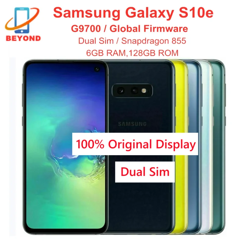 Samsung Galaxy S10E G9700 Dual SIM SIM Snapdragon 855 6 GB RAM 128 GB ROM OCTA Core 5,8 'NFC 4G LTE Originálny odomknutý mobilný telefón