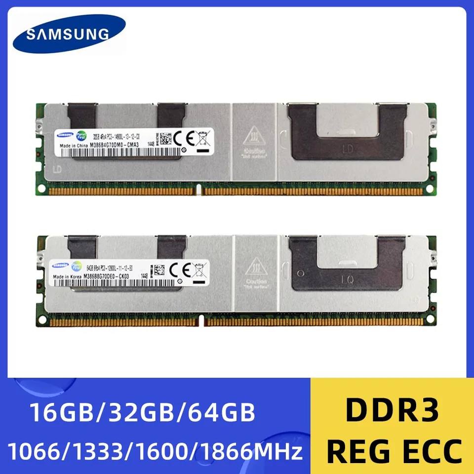 Samsung Server RAM DDR3 32 GB 64 GB MAMENÁT Reg ECC 1066MHZ 1333MHz 1600MHz 1866MHz PC3 RAM Support X79 LGA 2011