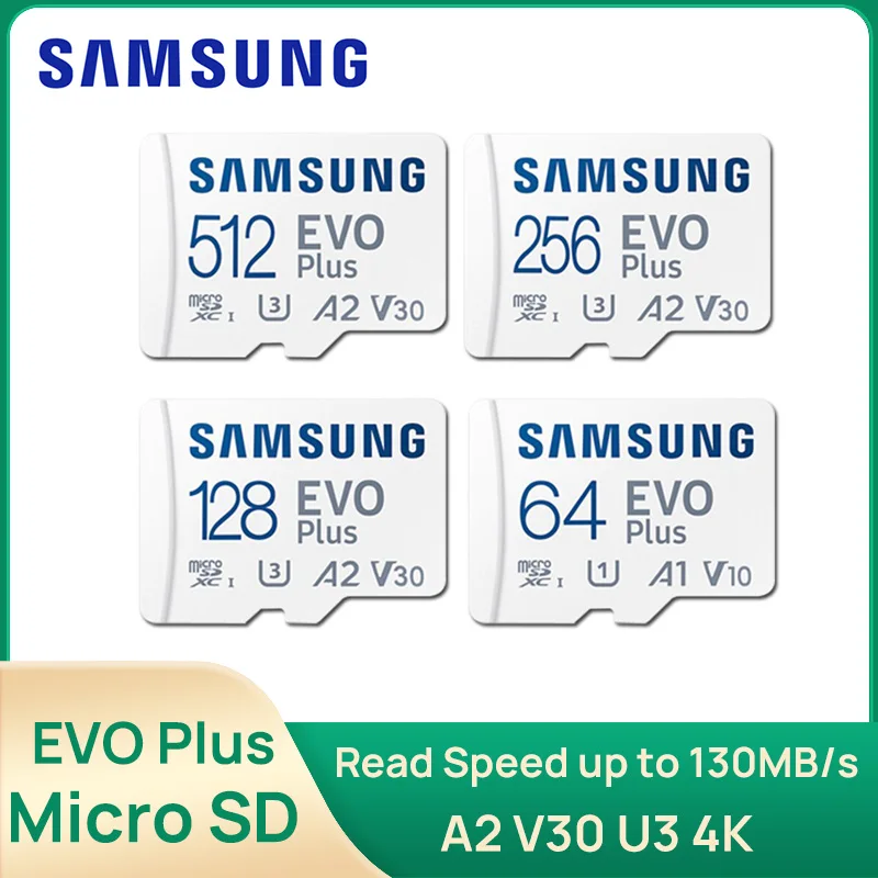 Samsung V30 Micro SD Pamäťová karta karty 64 GB 128 GB 256 GB 512 GB EVO Plus TF Flash pre spínač fotoaparátu parný balíček ROG Ally Tablet