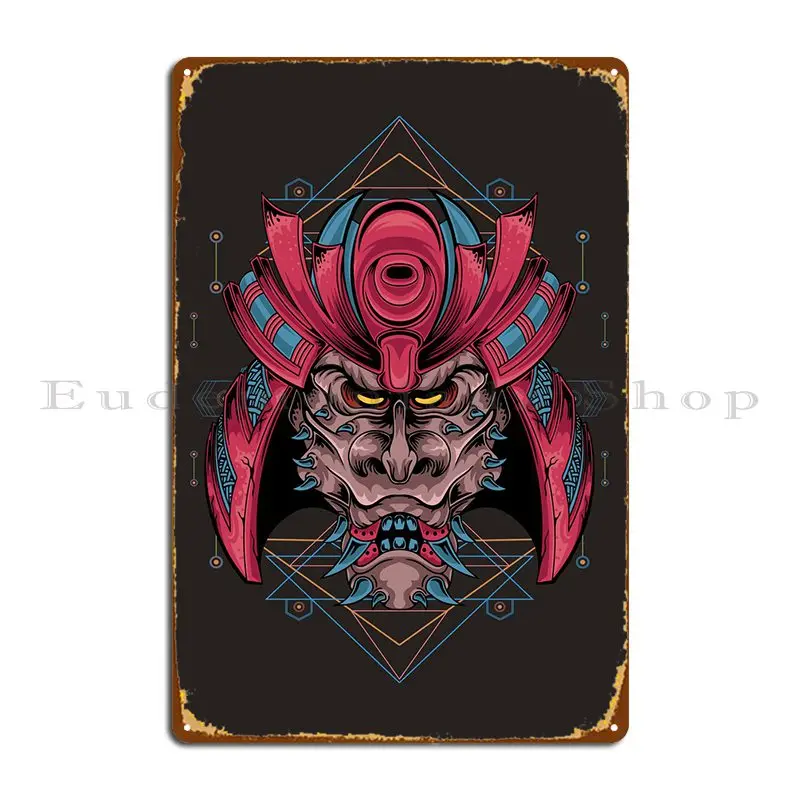 Samurai japonská postava kovové značky Party Designing Garage Party Club Cluin Plagát