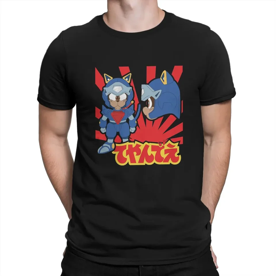 Samuraj pizza mačky Guido anchovy tričko Goth Men Tees letné oblečenie Polyester o-krh tričko
