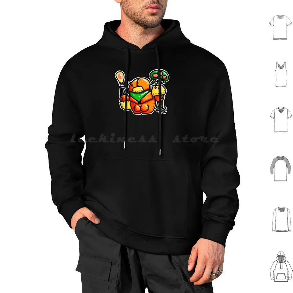 Samus Metroid Derp Hoodie Cotton Long Ruckve Video Games Classic Samus Zero Suit Retro Prime Smash Bros Hauserhand Hauser