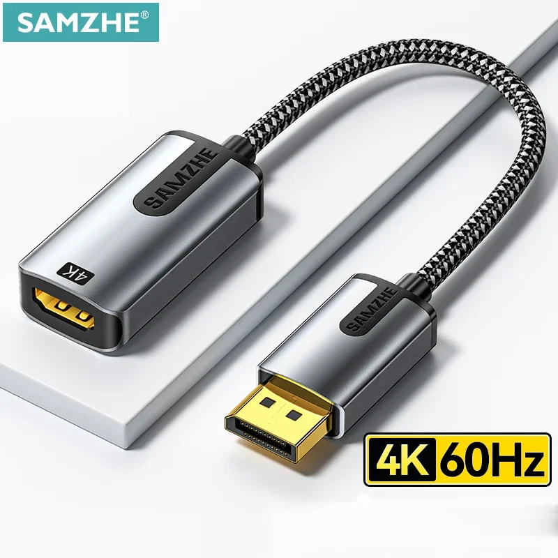 Samzhe 4K DisplayPort DP do adaptéra HDMI 1080p Display Port Converter pre PC Project projektor DisplayPort do adaptéra HDMI