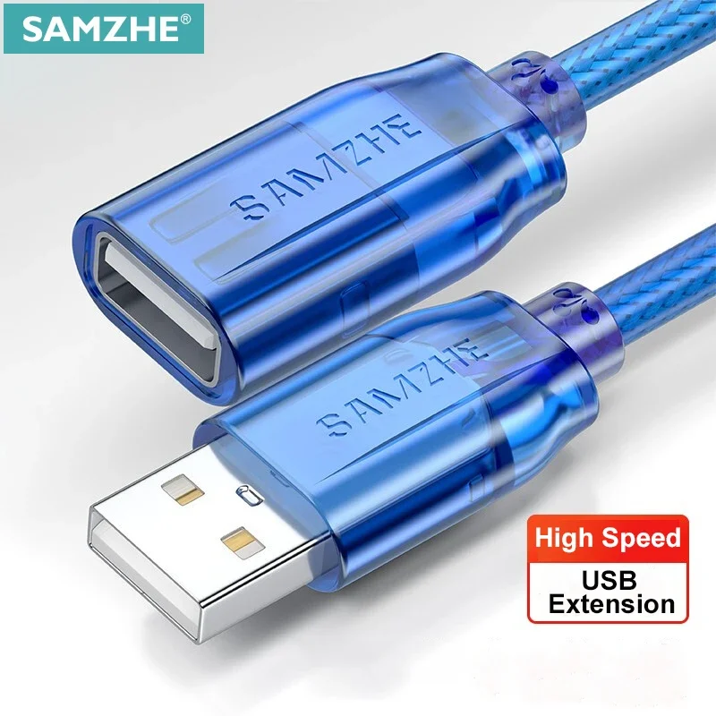 Samzhe USB 2.0 Rozšírovací kábel Ploché rozširovanie kábla AM/AF pre PC TV PS4 PATEROP Extender