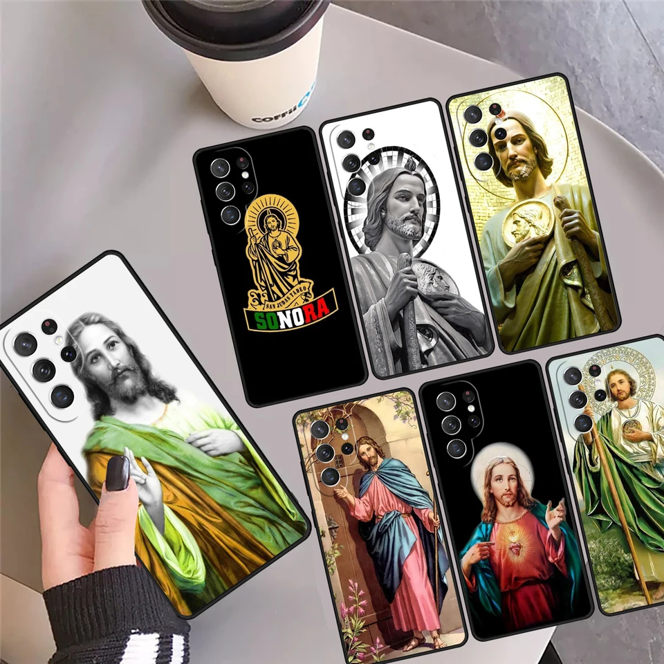 San Judas Tadeo Cover Case Coque pre Samsung Galaxy S24 Ultra 23 S22 Plus S21 Fe S20 S8 S9 S10 Poznámka 10 Pro Poznámka 20