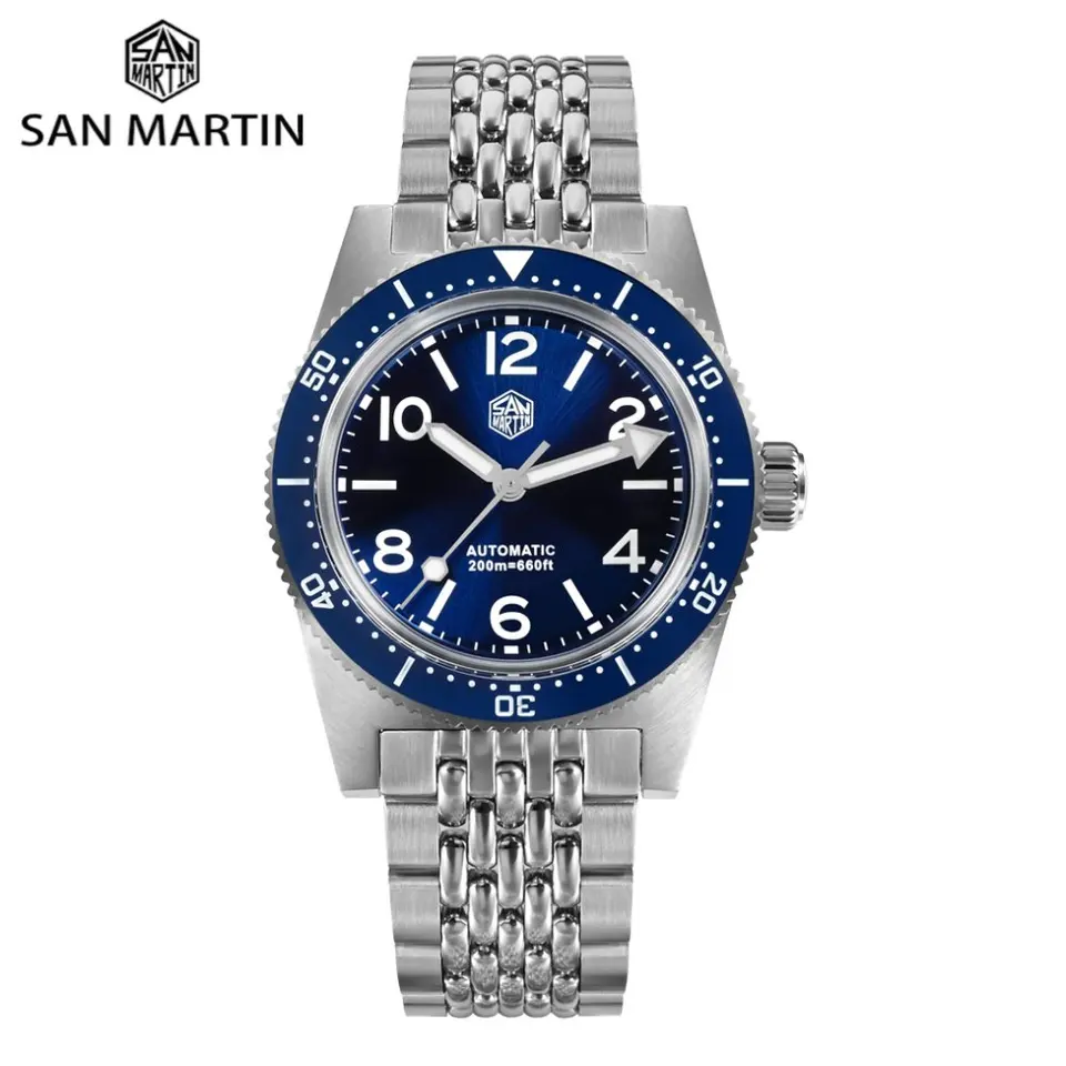 San Martin 37 mm Nové 62 MAJNA Pánske hodinky Sport Sport 20BAR FLASP LUXURY RÁSKY SAPPHIRE