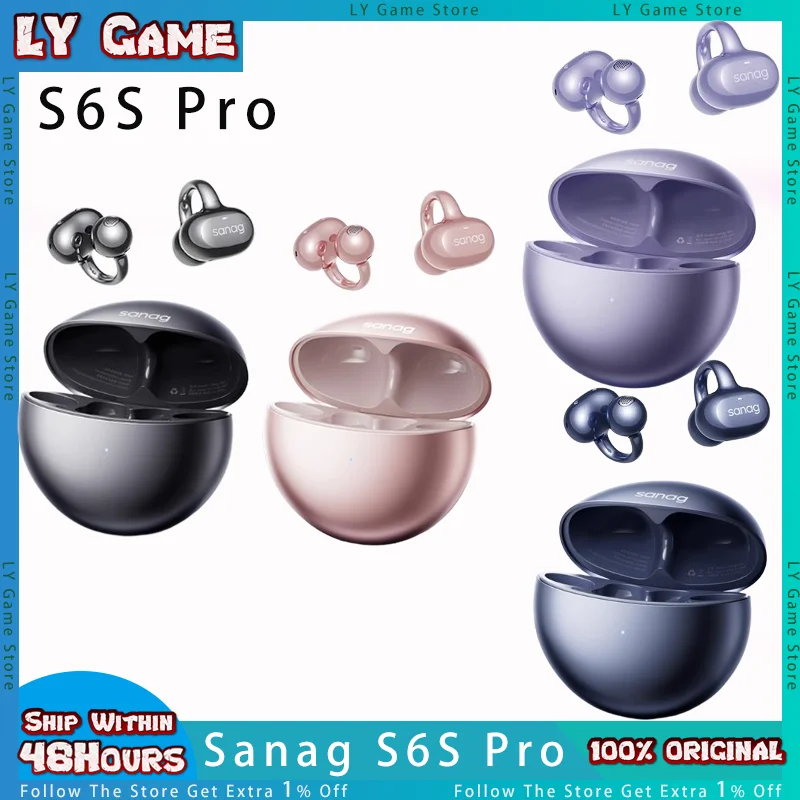 SANAG S6S PRO Wireless Bluetooth slúchadlá zadarmo klip Otvor