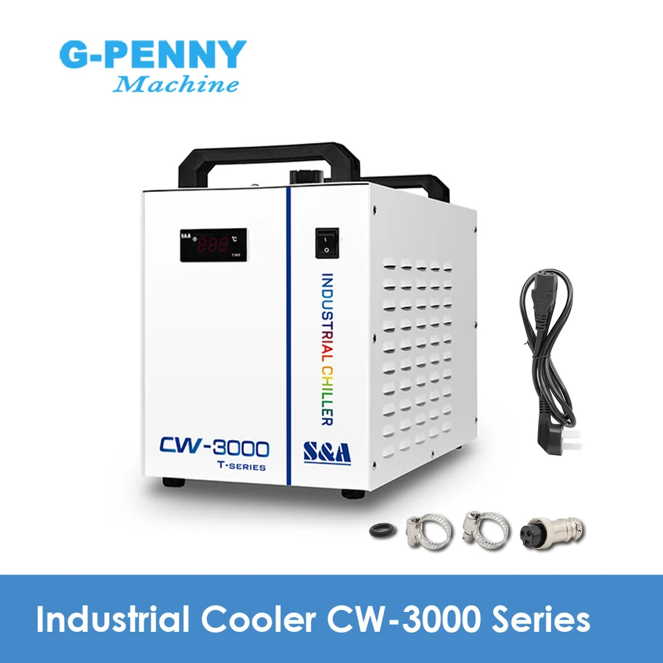 S&A CW3000 Industrial Water Chiller pre CO2 laserové gravírovanie Cutting Stroj na chladenie, chladiace vreteno CNC Router