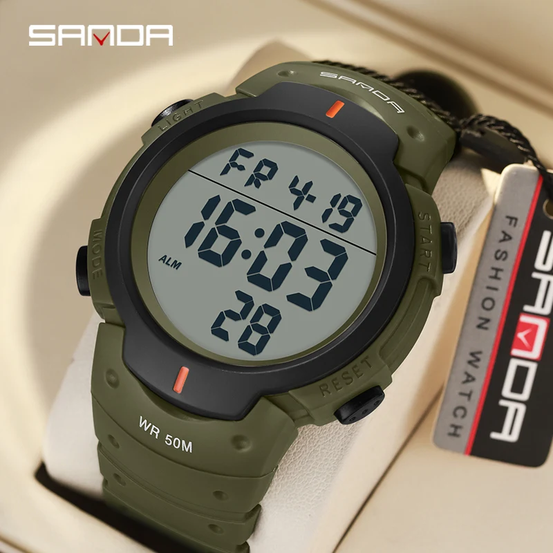 SANDA Fashion Military Pánske hodinky Vodotesné vonkajšie športové hodinky pre mužské elektrické digitálne náramkové hodinky Relogio Relogio
