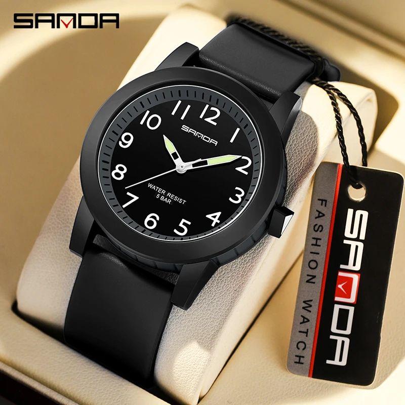 SANDA Fashion Pánske športové Quartz sledujte vodotesné príležitostné analógové mužské náramky osobnosť Trend Trend Quartz Student Watch Relojes