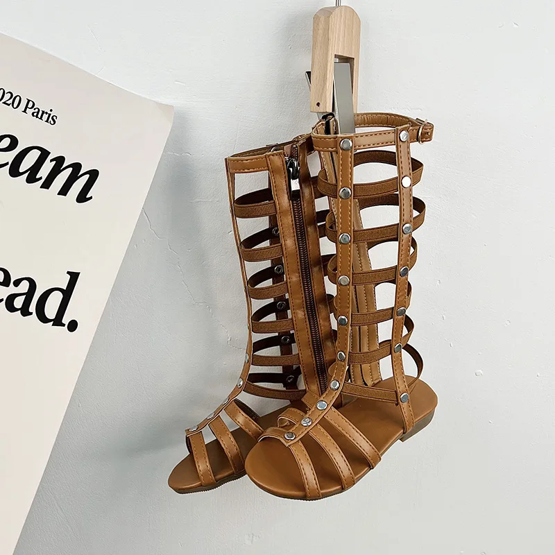 Sandalias dieťa sandále leto nové dievča rímske sandále Soft Sole Dieťa princezná topánka stredná veľkosť veľké dievča topánky detská topánka cool topánka ンダル