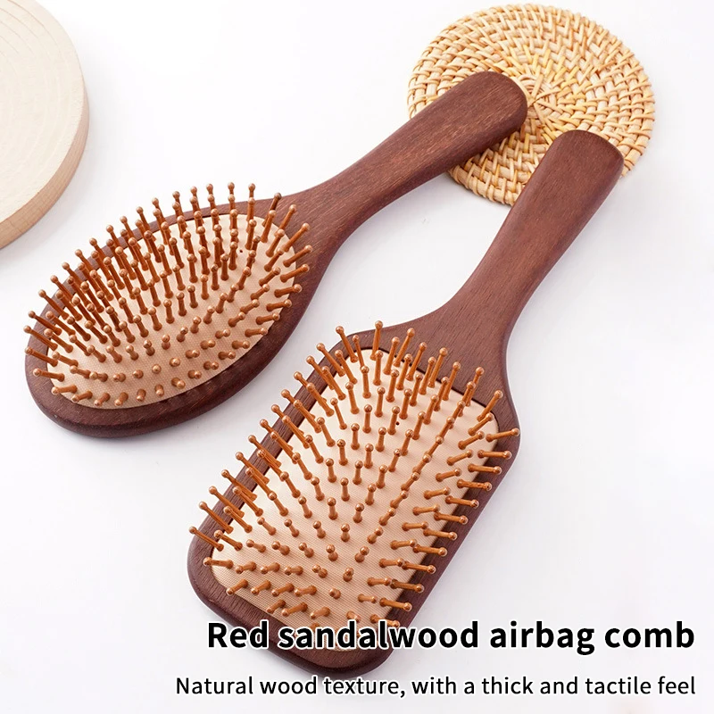 SANDALWORE Airbag COMP Masáž pokožky hlavy GUA SHA Meridian Blood Blood Brieg Dreding Hareing Tool Domácnosť masívne drevo hrebeň