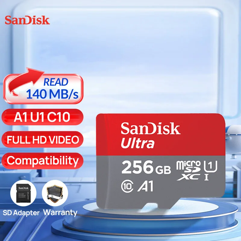 Sandisk Ultra MicroSD Pamäťová karta karty A1 C10 U1 HD 32 GB 64G 128G 256G 512G 1TB 140MB/S pre prepínač tablety smartfónov CAMARE