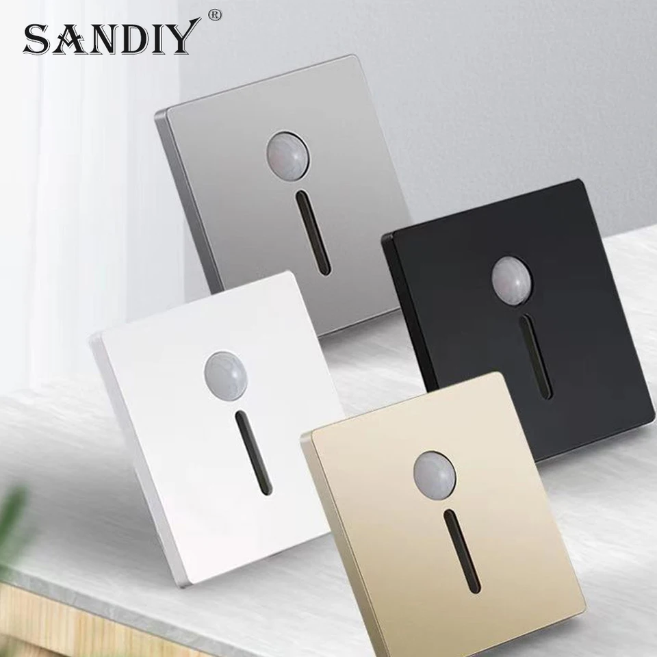 Sandiy senzor Step Light Wall Opustené schodisko osvetlenie pohybu detektor nočnej lampy Interiér LED svietidla pre spálňu chodby