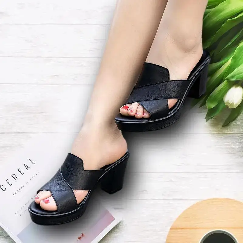 Sandále Ženy 2022 Luxusné Brand leto letný nový štýl Chunky päty sandále sexy päty dámske topánky zelené sandále pre ženy mimo zelene