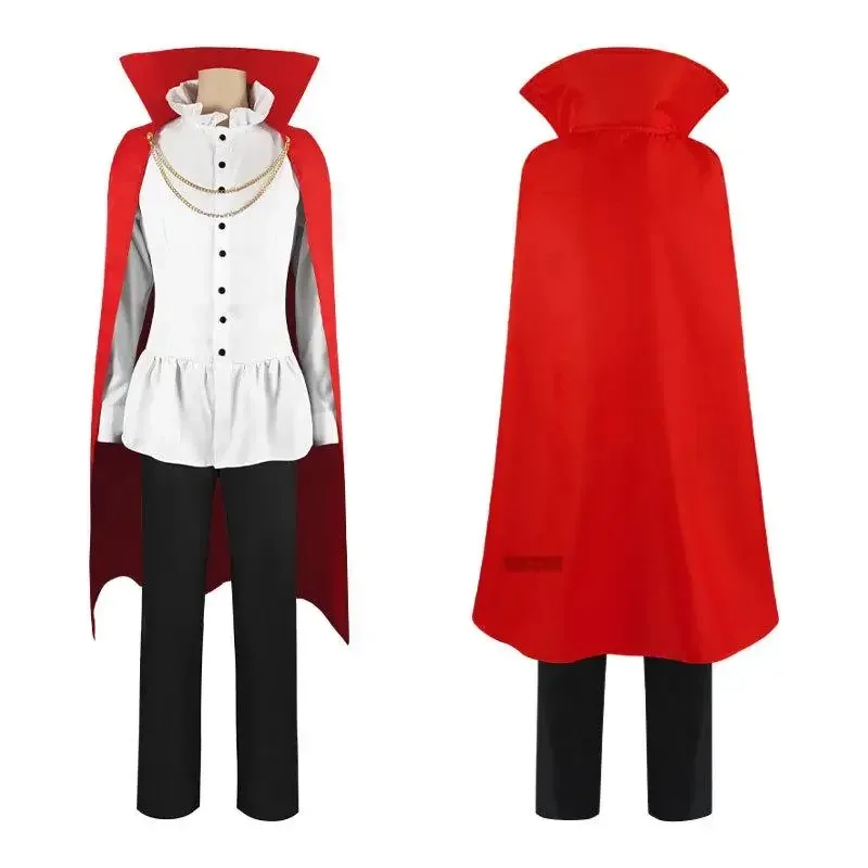 Sanji cosplay kostýmové košele dlhé nohavice plášťové sada fantasy červená uniforma sada Halloween Carnival Party Cosplay maskovanie oblečenia