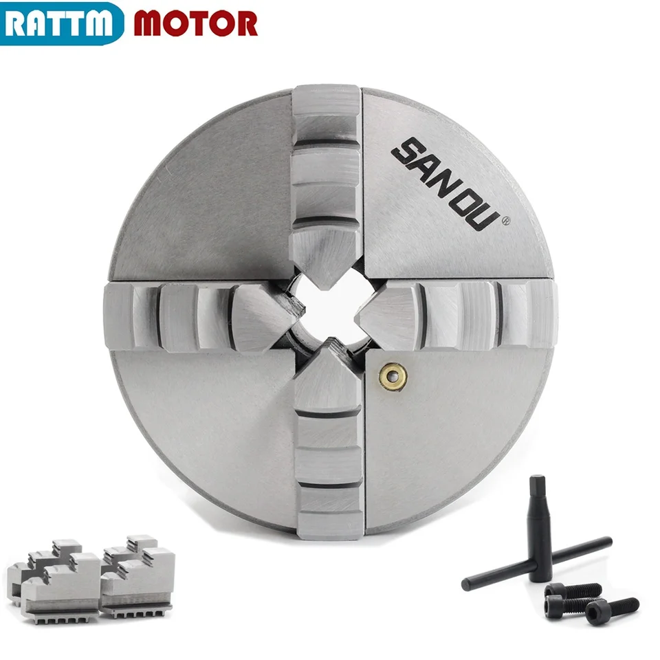 Sanou K12-125 mm 38 mm diera 4 čeľusť, samoscentrovanie Chuck Four Jaws Manual Chuck Strojový stroj Lathe Chuck