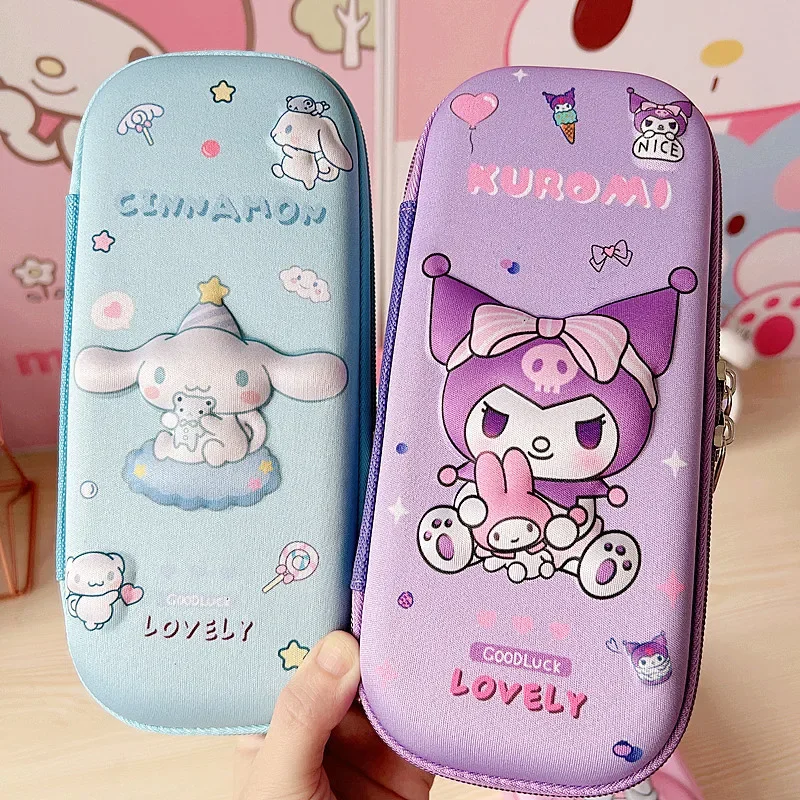 Sanrio 3D akčná figúrka Vzor Eva Peruzky Case Anime Hello Kitty Študent Kuromi Nepremokavá ceruzka Cencil Box Kawaii Child Cencil Tašky