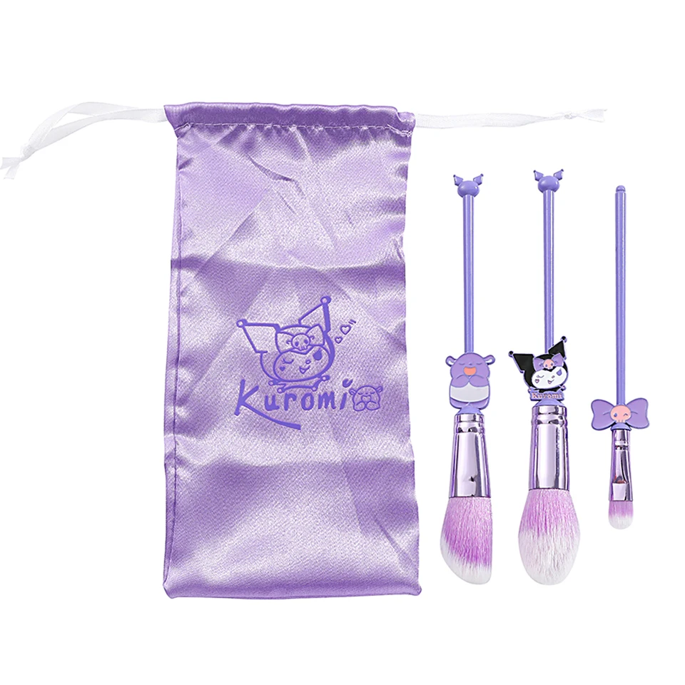 Sanrio 3pcs/set make -up kefy karikatúra roztomilý kuromi make -up kefy štetca mäkké vlákno očné tieňové kefy film Periférne darčeky