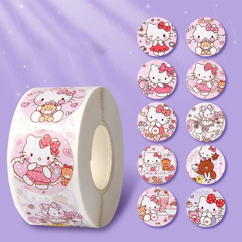 Sanrio 500ks Hello Kitty Cartoon Sticker Kawaii Cartoon Kuromi My Melody Detský denník Bonus darček zatvorenie denníka Diár Diár darček
