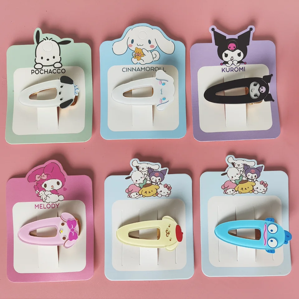 Sanrio Anime Hair Clip Kuromi My Melody Pochacco Pompompurín Cinnamoroll Kawaii Cartoon Artistic Fashions Darčeky pre dievčatá