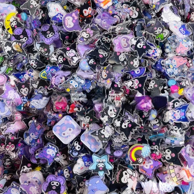 Sanrio Anime Kuromi obojstranná akrylová DIY Keychain PP Clip Broš