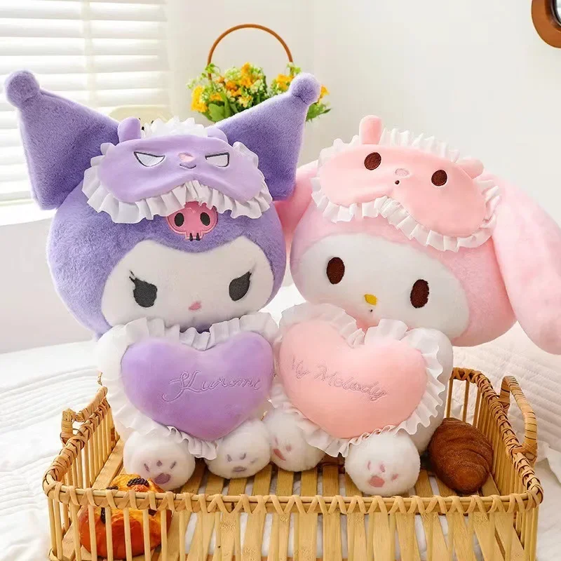 Sanrio Anime My Melody Plys Doll Hračky karikatúra Kawaii postava Kuromi Love Adsessory Dollke priateľka vianočné narodeniny darček