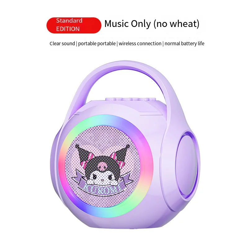 Sanrio Anime postava Kuromi KTV Bluetooth Reproduktor Detský budík Smart Reproduktor roztomilý vzhľad vzhľad mäkké svetlo nové 24