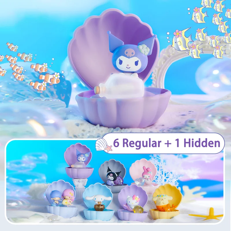 Sanrio Blind Box Mermaid Shell Series Mystery Box Hello Kitty Kuromi Deň detí vianočné darčeky Ozdob