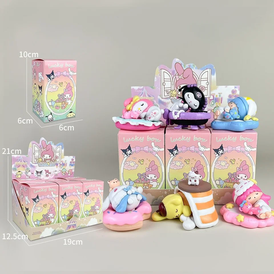 Sanrio Blind Box Sleefne Sleely Hello Kitty MymeLody Kuromi Pachacco pompompurín detská hračka Detská hračka darček vianočná dekorácia