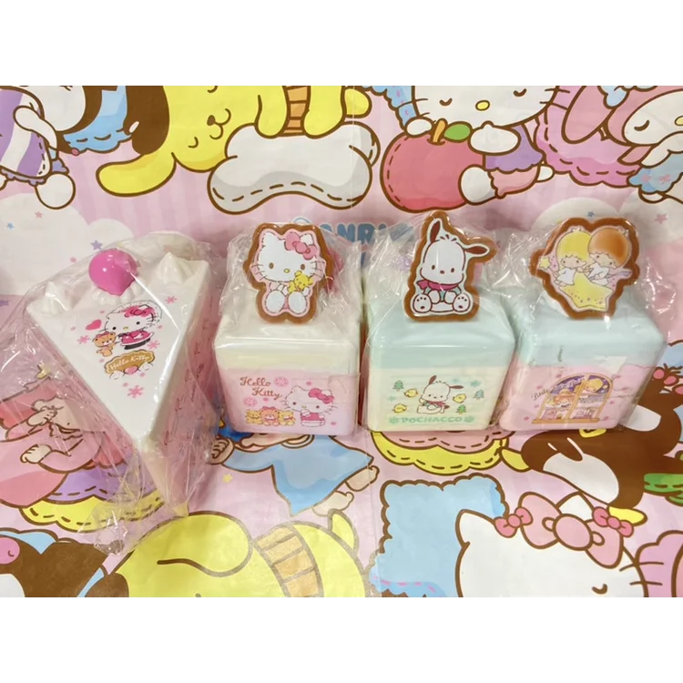 Sanrio Cartoon Anime Little Twin Stars Pochacco Hellokittys Cake Cake Storage Box vzácny model anime figúrka modelka pre deti darček